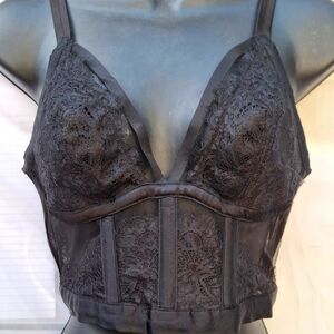 Victoria's Secret Black Lace Corset Bra